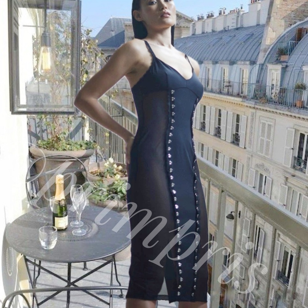 Hanky Panky X Prabal Gurung Hook & Eye Little Black Slip Dress NWT